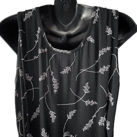 90s VTG Molly Malloy Sleeveless Floral Maxi Black Dress With Cover Women’s 12 - Picture 10 of 16